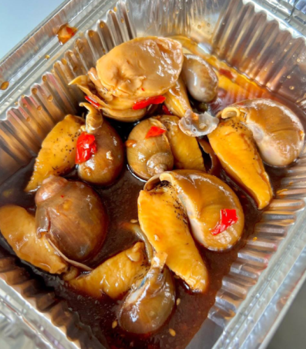 Sizzling Spicy Abalone Snails Buy one bucket, get one bucket free and a 350g taster pack. photo review